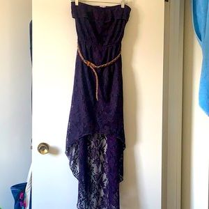 Purple dress, longer from the back, size medium